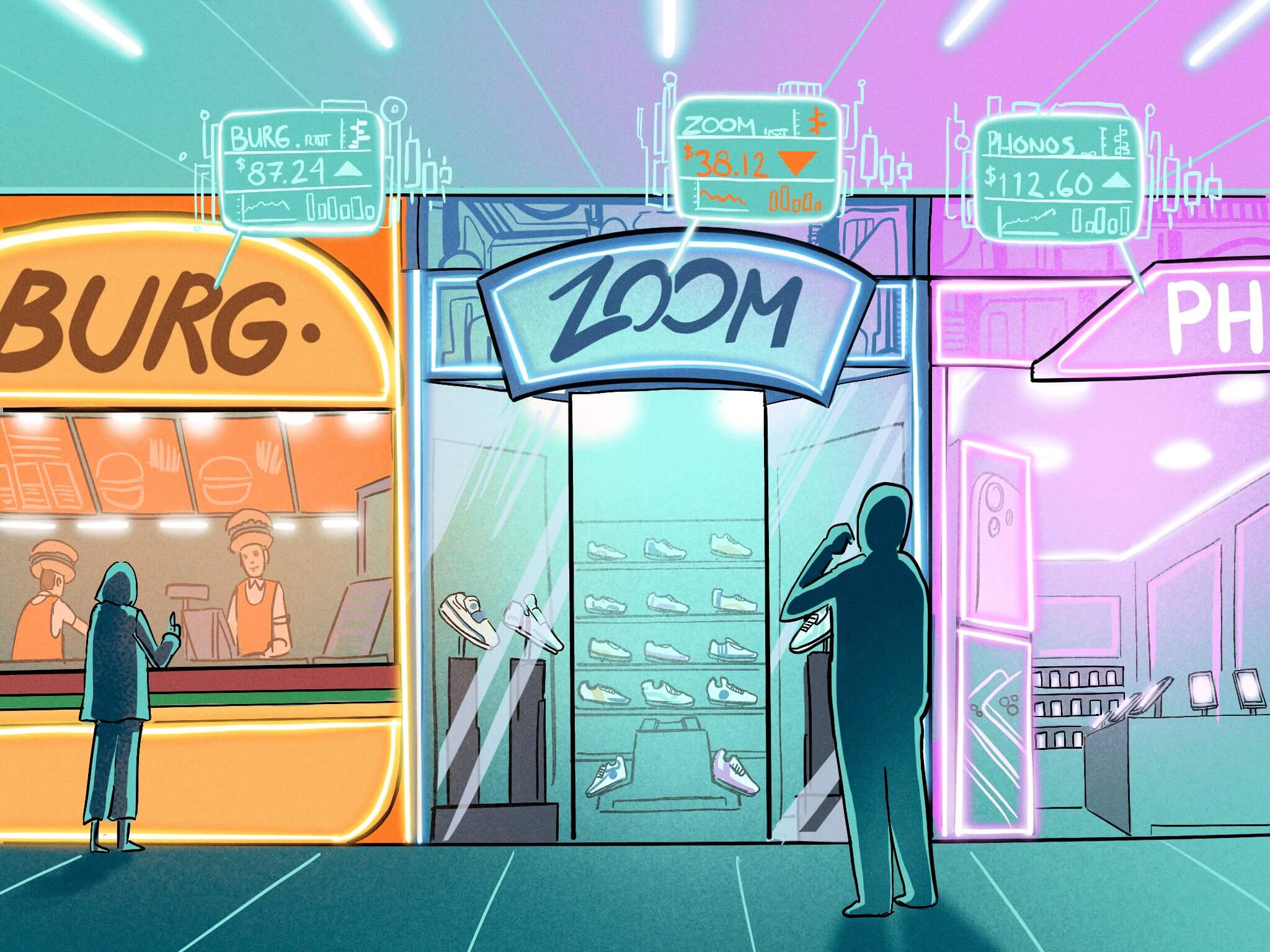 Winning stocks are in the mall