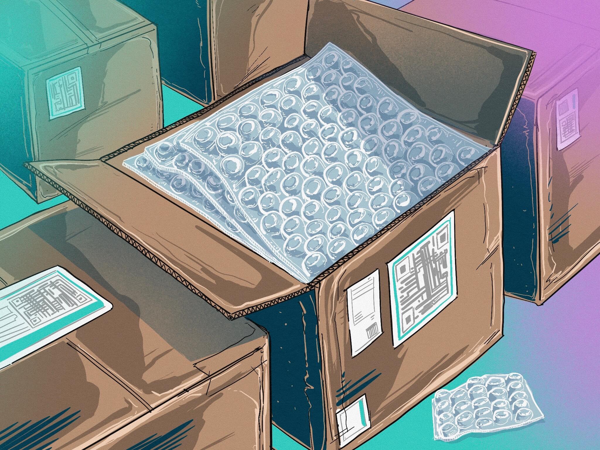 Open box with bubble wrap sealed air corp nyse see (2)