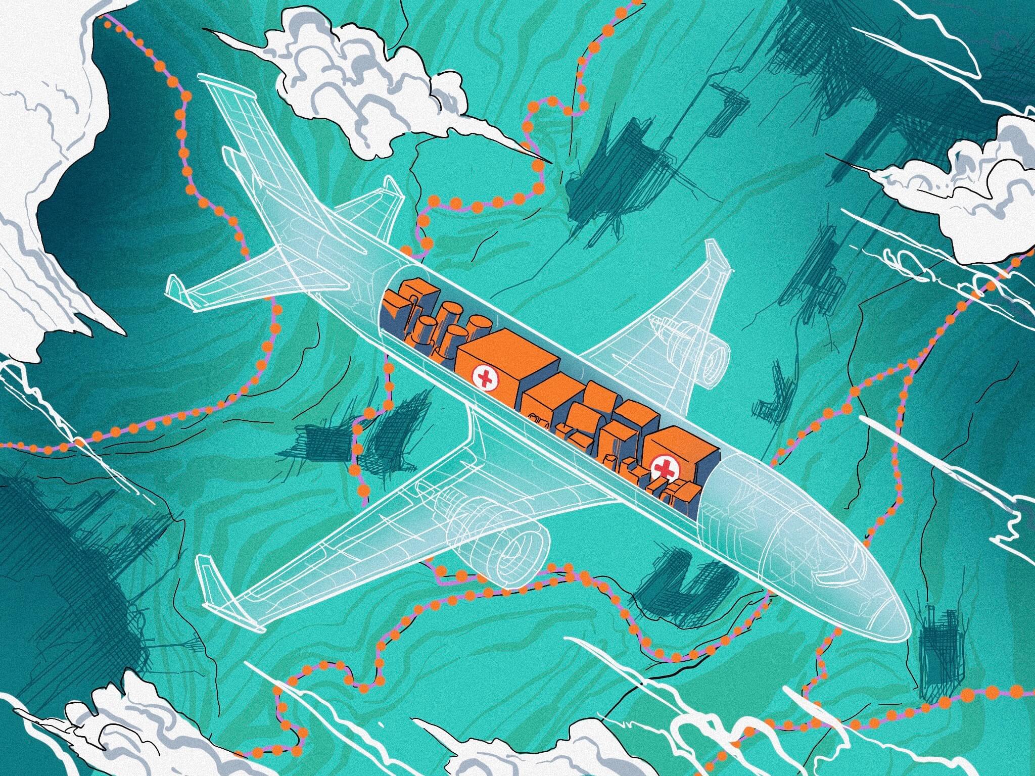 Medical supplies airplane flying howmet aerospace nyse hwm (1)