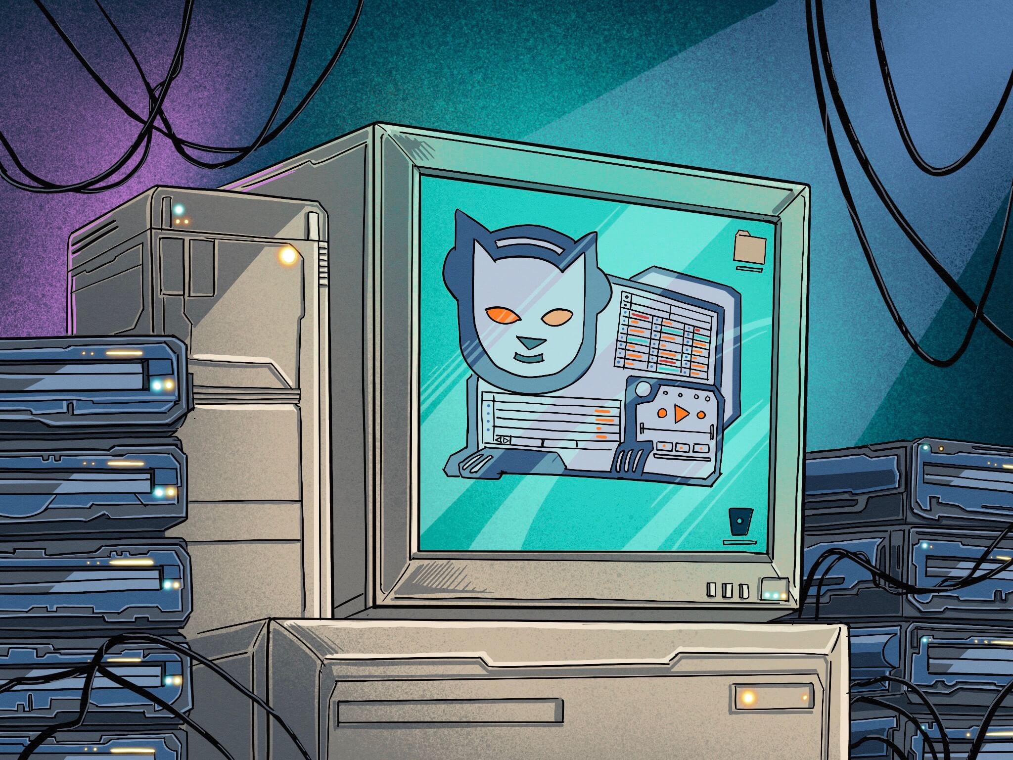 retro desktop napster warner music nasdaq wgm